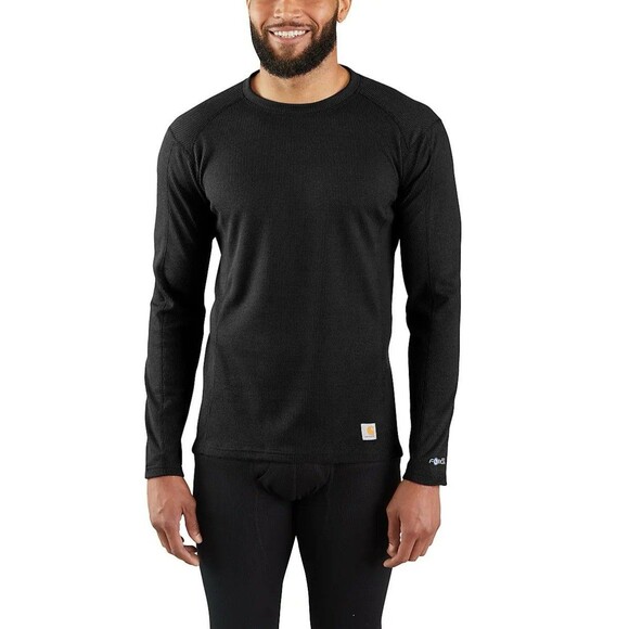 Carhartt Force Mens Midweight Waffle Base Layer Thermal Shirt Black Size XL NEW - Picture 1 of 11